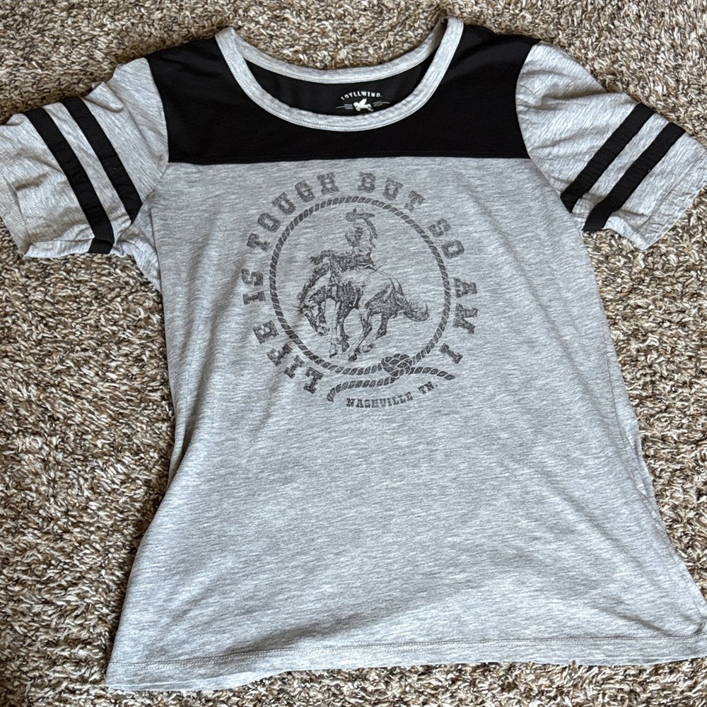 Idyllwind Gray and Black Graphic Kids Tee